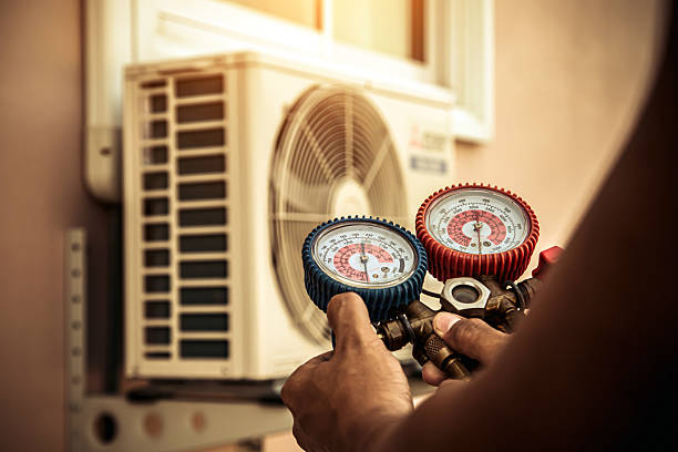 Professional Hvac technician working in West, TX